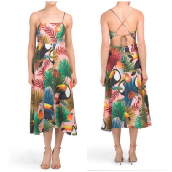 FARM Rio Dresses & Skirts - FARM RIO  Tropical  Tucano DRESS  Anthropologie  Linen